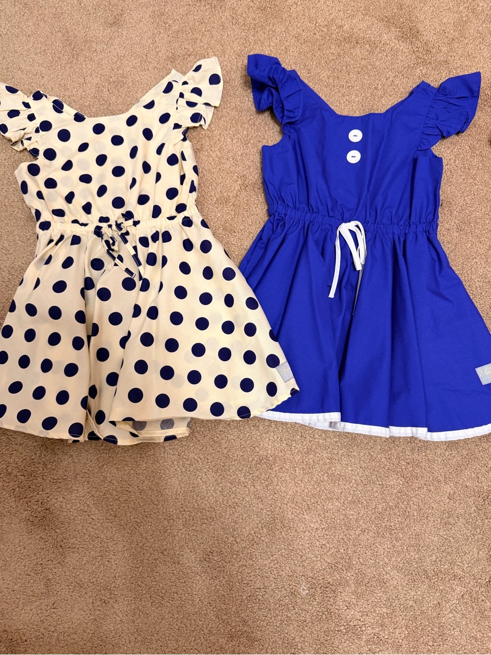Eleanor Rose Girls Navy Polka Dot & Royal Blue Summer Dress Set
